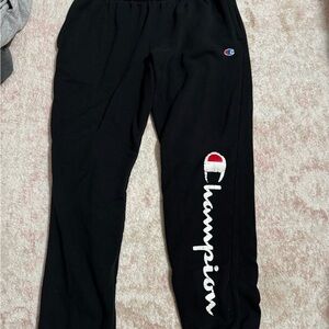 Champion Black Sweatpants with Logo